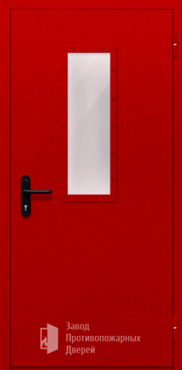 Фото двери «Однопольная со стеклом (красная)» в Щёлково