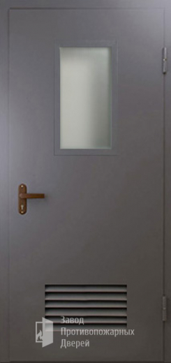 Фото двери «Техническая дверь №5 со стеклом и решеткой» в Щёлково