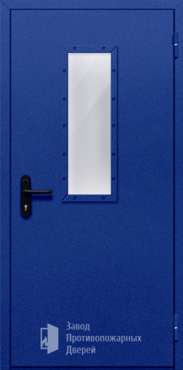 Фото двери «Однопольная со стеклом (синяя)» в Щёлково