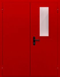 Фото двери «Двупольная со стеклом (красная)» в Щёлково