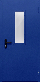Фото двери «Однопольная со стеклом (синяя)» в Щёлково